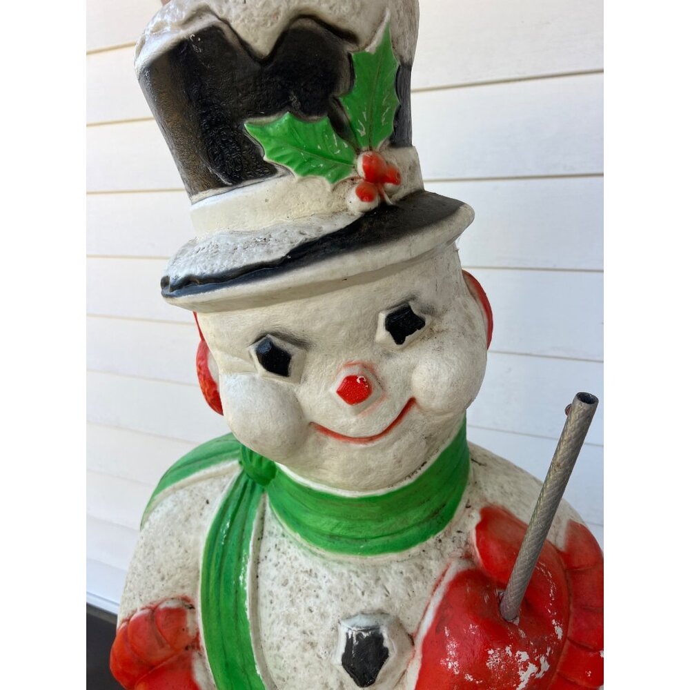 Vintage Empire Snowman Blow Mold Light-Up Holiday Lawn Decoration 40 Inches Tall - Picture 2 of 4